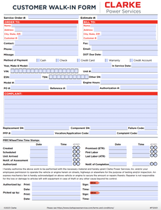 CVC315 | *NEW* Customer Walk In Form